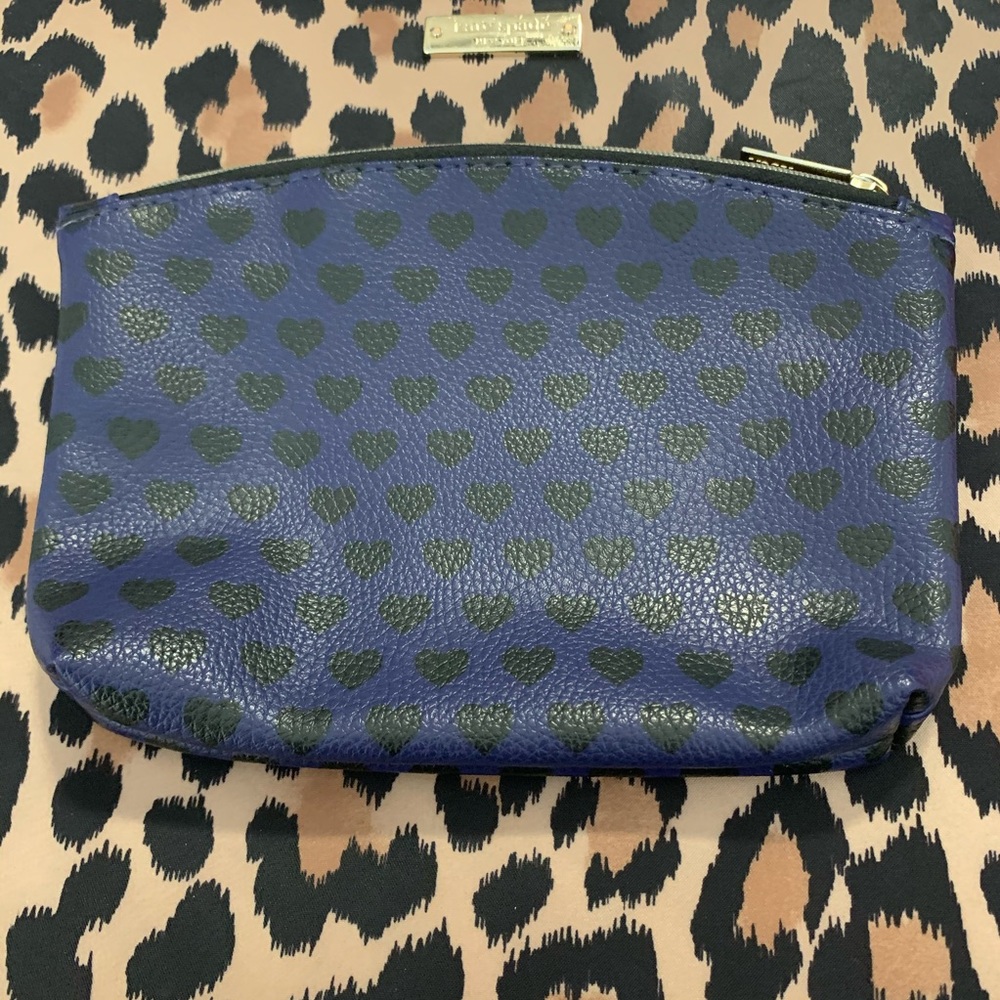 •3 for $10• Ipsy Bag- Navy with Black Hearts